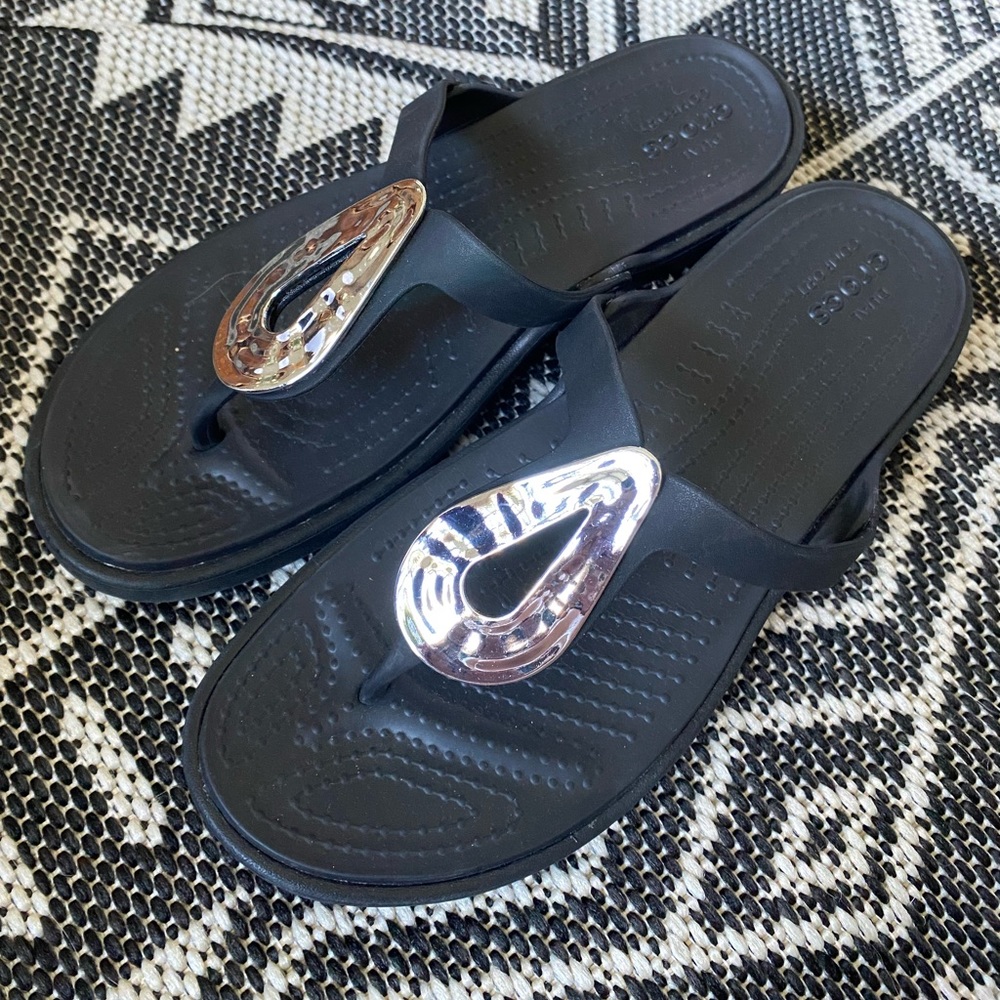 Black Crocs Sandals - Size 8